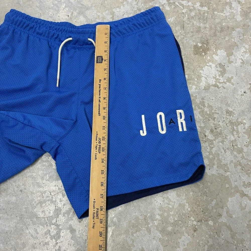 Nike Jordan Mesh Basketball Shorts Large Blue Athletic Drawstring Jumpman DV7742